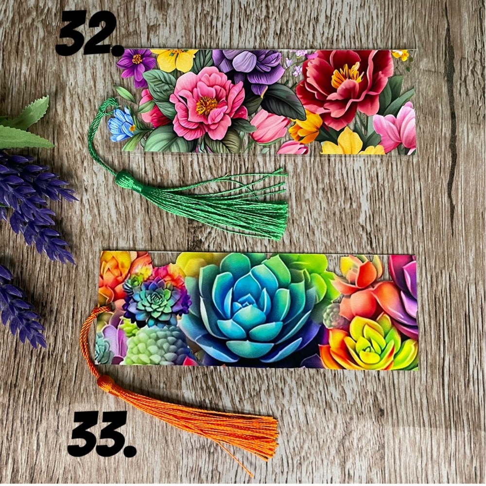 Bookmark Flower Handcrafted Artisan Acrylic Journal Gifts Read Book